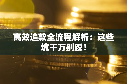 武汉高效追款全流程解析：这些坑千万别踩！