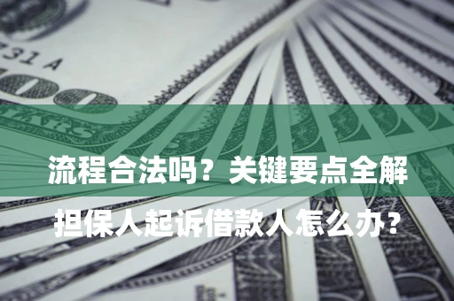 武汉

担保人起诉借款人怎么办？流程合法吗？关键要点全解析