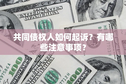 武汉共同债权人如何起诉？有哪些注意事项？