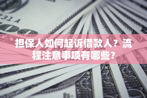 武汉担保人如何起诉借款人？流程注意事项有哪些？